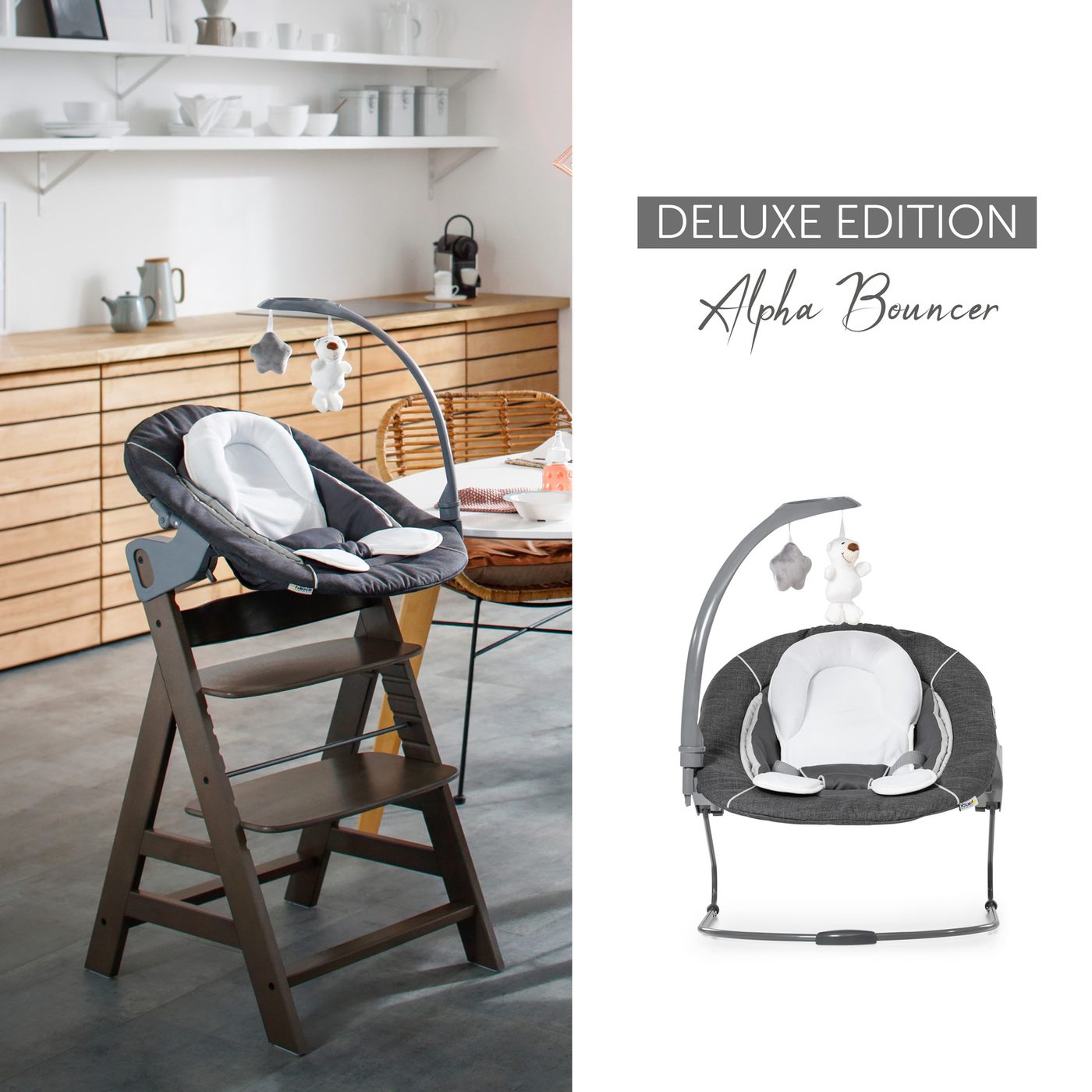 Hauck alpha bouncer deluxe sand kresielko na odpočívanie pre babatka