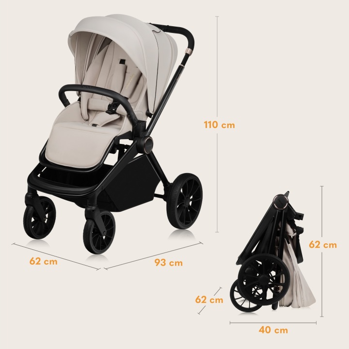 Lionelo Mika PLUS black onyx 2025 športový kočík
