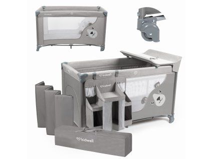 Kidwell BLISSY GRAY multifunkčná cestovná postieľka