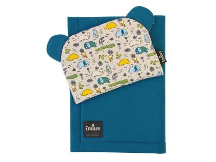 Emitex súprava do kočíka s uškami - animal blue