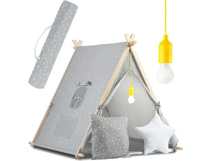 Nukido Teepee stan so svetlom sivý