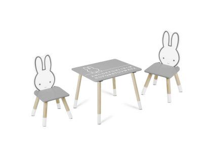 RICOKIDS stolík detský set + 2 stoličky Zajačik