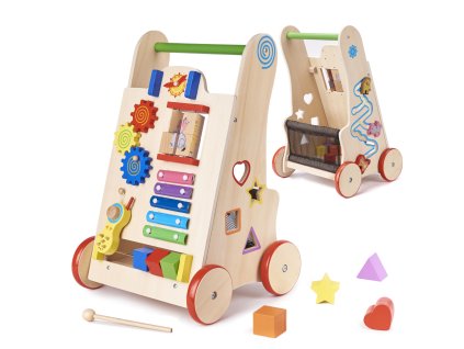 vyr 5241 Pusher wooden walker educational cube 6in1 85979