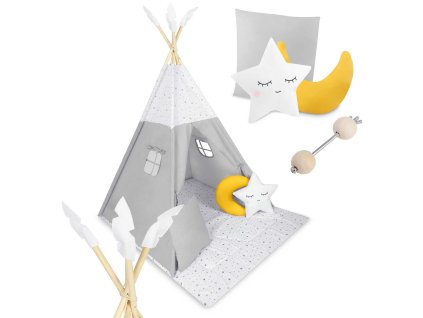 Nukido Teepee detský stan NK-406 svetlosivý