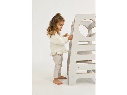 BabyWood Učiaca veža Kitchen Helper M grey