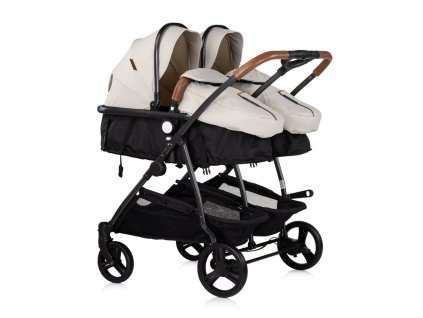 Chipolino DUO SMART kočík pre dvojičky - Biscotta