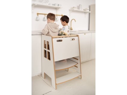 Tuptiwood Učiaca veža Kitchen Helper double safe sivá