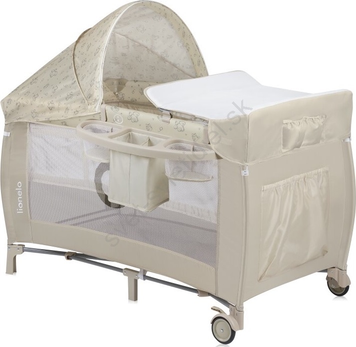 Lionelo SVEN Plus multifunkčná cestovná postieľka Farba: Beige latte