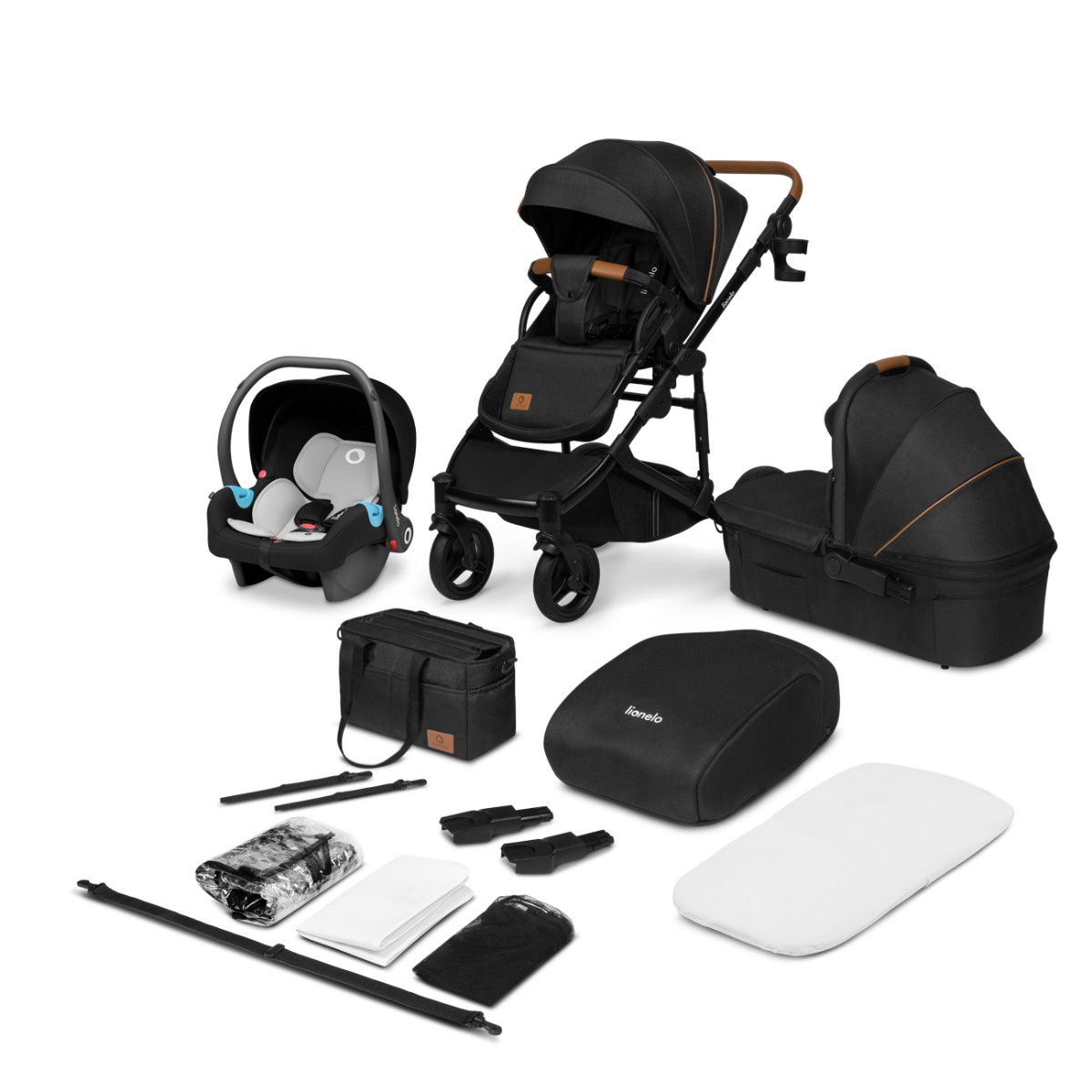 Lionelo Mari TOUR kombinovaný kočík 3v1 Farba: Black Onyx