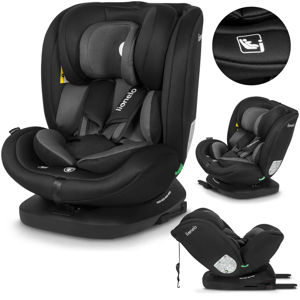 Lionelo Bastiaan ISOFIX+I-SIZE detská autosedačka (40-150cm) Farba: Black Grey