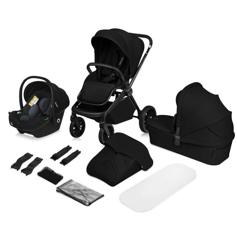 Lionelo Mika PLUS kombinovaný kočík 3v1 Farba: Black Onyx