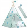 Nukido Teepee detský stan tyrkysový s hviezdičkami