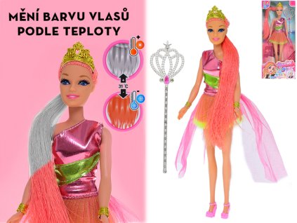 32609 panenka s vlasy menicimi barvu a doplnky 29 cm mikro trading