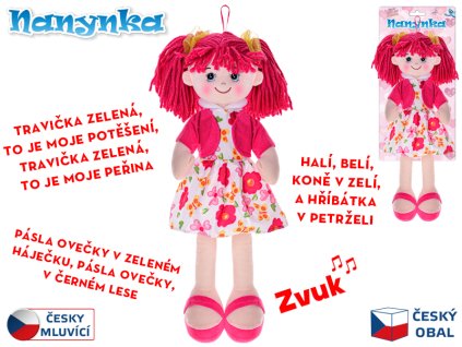 32678 cesky mluvici a zpivajici panenka nanynka cervena 50 cm mikro trading