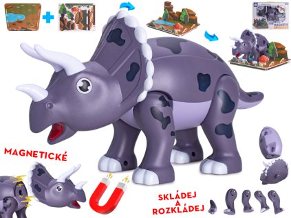 32861 magneticky dinosaurus triceratops s doplnky 28 cm mikro trading