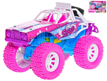 33092 ruzove kovove terenni auto na setrvacnik 16 cm mikro trading