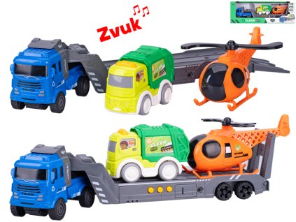 33182 nakladni auto se zvukem a 2 popelarskymi vozidly 30 cm mikro trading