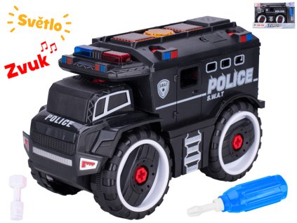 33203 sroubovaci policejni auto se svetlem a zvukem 24 cm mikro trading