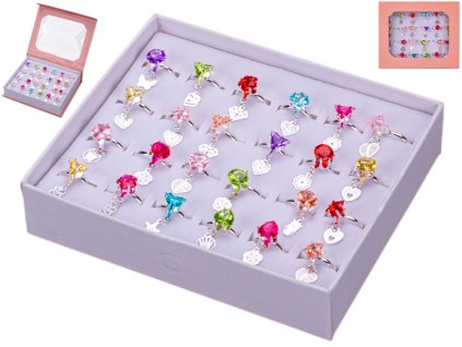 33341 sada kovovych prstynku s priveskem 24 ks mikro trading