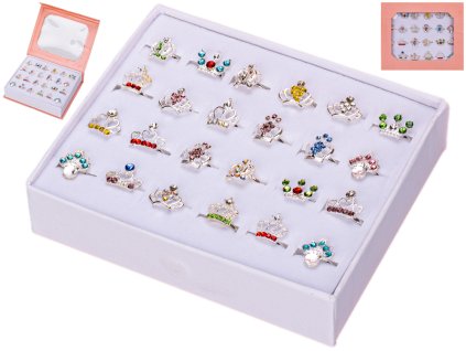 33344 sada kovovych prstynku ve tvaru korunky 24 ks mikro trading