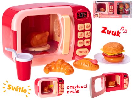 33422 detska mikrovlnna trouba cervena s doplnky 22 cm mikro trading