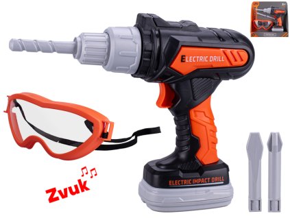 33473 detska priklepova vrtacka se zvukem brylemi a vrtaky 20 cm mikro trading