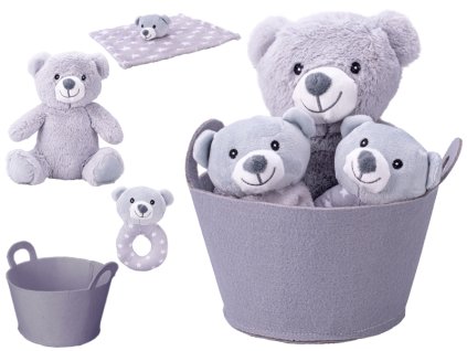 33551 darkovy set sedy medvidek s chrastitkem a usinackem mikro trading