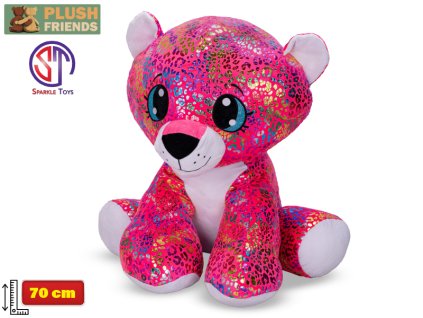 33620 plysovy leopard rainbow star sparkle barevny 70 cm plush friends