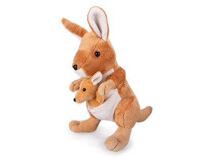 33671 plysovy klokan s mladetem 29 cm mikro trading