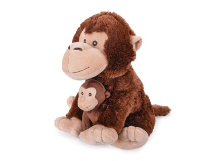 33677 plysova opice s mladetem 25 cm mikro trading