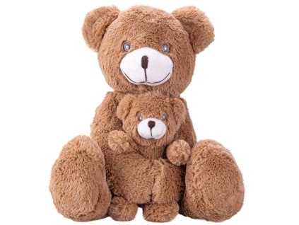 33683 plysovy medved s mladetem 30 cm mikro trading
