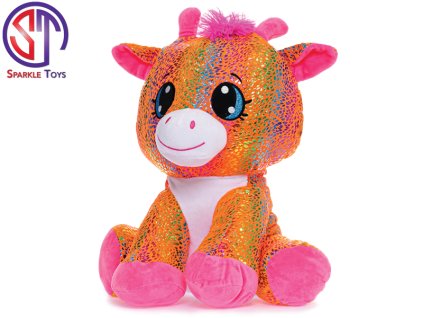 33701 plysova zirafa star sparkle oranzova 37 cm mikro trading