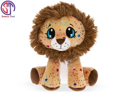 33830 plysovy lev star sparkle hnedy 37 cm mikro trading