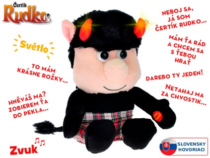 33875 slovensky mluvici certik rudko se sviticimi rohy 20 cm mikro trading