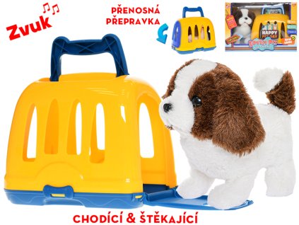 33893 chodici a stekajici pejsek s prepravkou 19 cm mikro trading