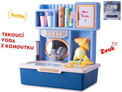 33938 detske umyvadlo modre s tekouci vodou a doplnky mikro trading