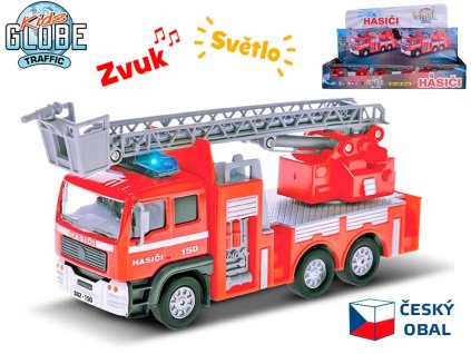 33959 kovove hasicske auto cz se svetlem a zvukem 14 cm kids globe