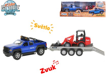 33965 suv se svetlem zvukem a bagrem 30 cm kids globe