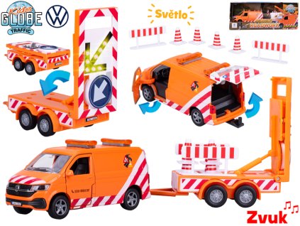 33992 kovovy vw transporter se svetlem 27 cm kids globe