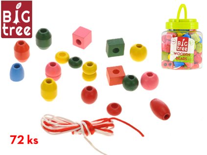 34142 drevene koralky 72 ks v doze big tree