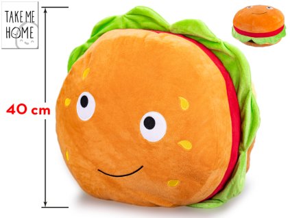 34256 plysovy hamburger s oblicejem 40 cm take me home