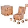 32345 drevena kostka s 5 mensimi kostkami 9x9 cm mikro trading