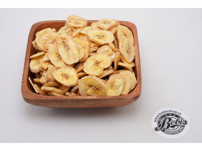 banán chips, sušené ovoce proslazené