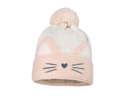 Pletená zimní čepice s kočkou