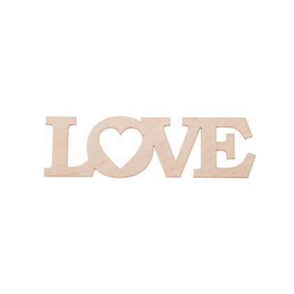 drewniany napis love 3