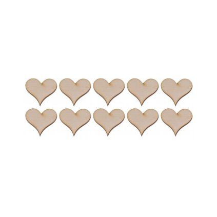 drewniane serce 2 5x5 cm 10 szt