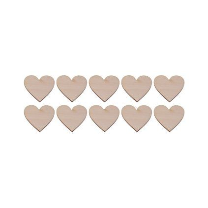 drewniane serce 4x4 cm 10 szt