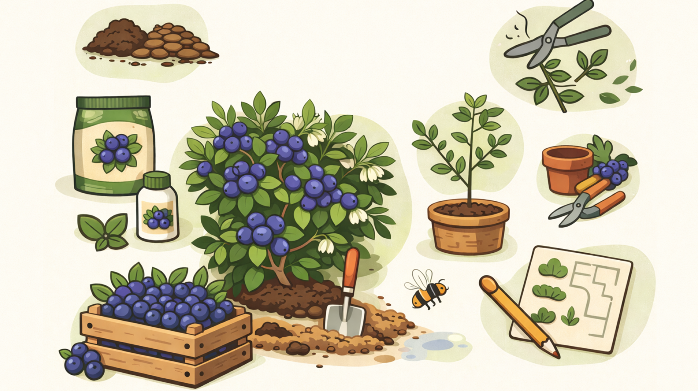 Ako pestovať čučoriedky: kompletný návod pre bohatú úrodu (krok za krokom)