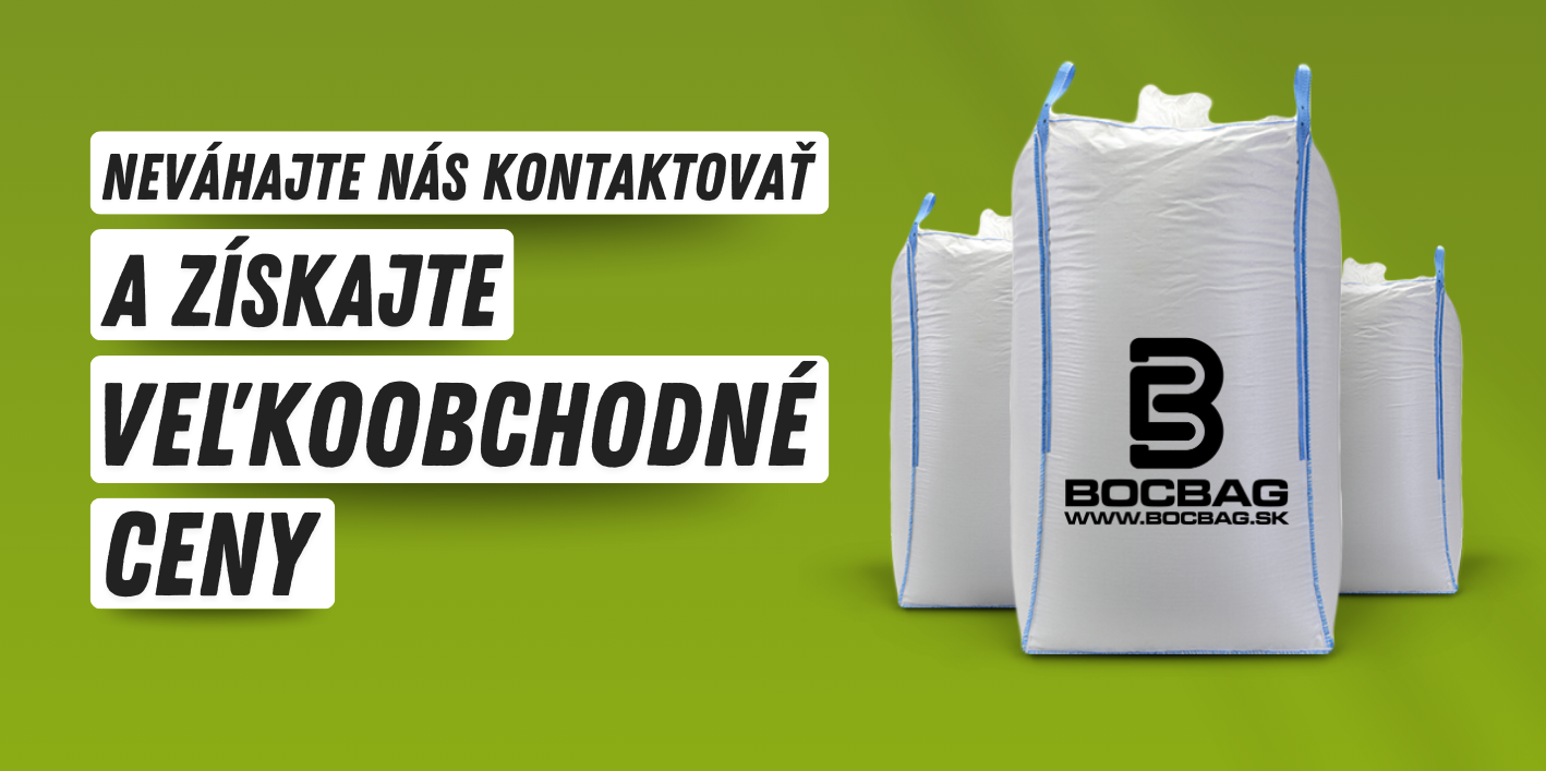 Banner BocBag s ponukou výhodných veľkoobchodných cien na Big Bag vrecia. Pri väčších množstvách prispôsobíme cenu podľa vašich potrieb.