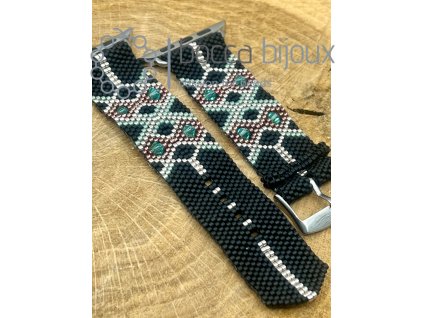 Stylový Miyuki náramek pro Apple Watch - Black sea